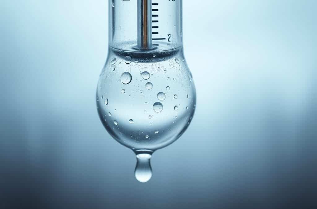 A wet thermometer bulb